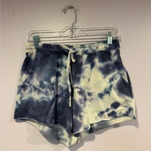 Blue‎ and white Altard State tie dye shorts